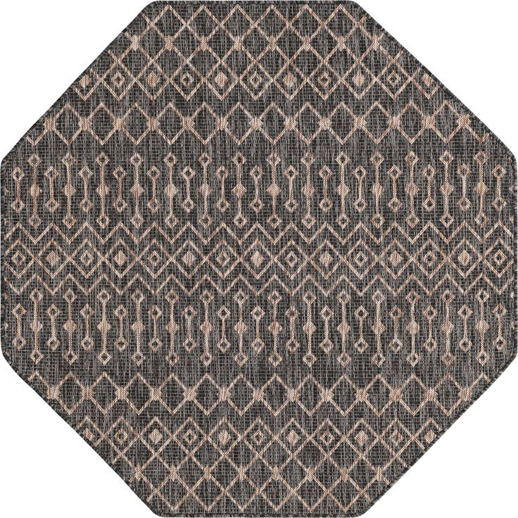 Detail image of 5' 3 x 5' 3 Easy-Clean Trellis Indoor / Outdoor Octagon Rug