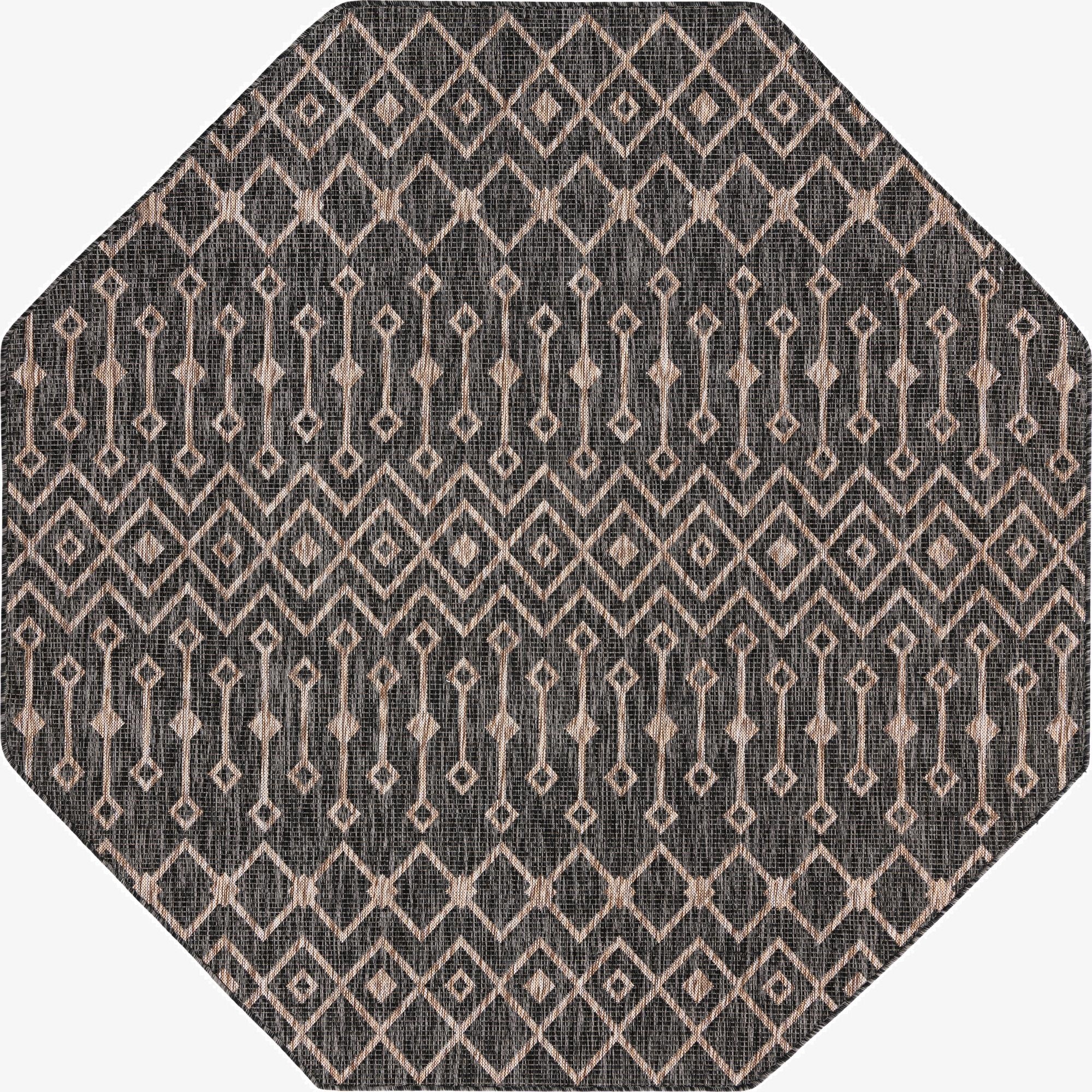 7' 10 x 7' 10  Washable Trellis Indoor / Outdoor Octagon Rug