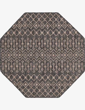 5' 3 x 5' 3 Easy-Clean Trellis Indoor / Outdoor Octagon Rug