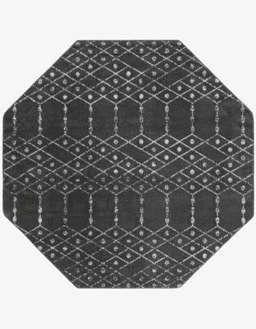 Charcoal Gray Paxon Trellis Octagon Rug