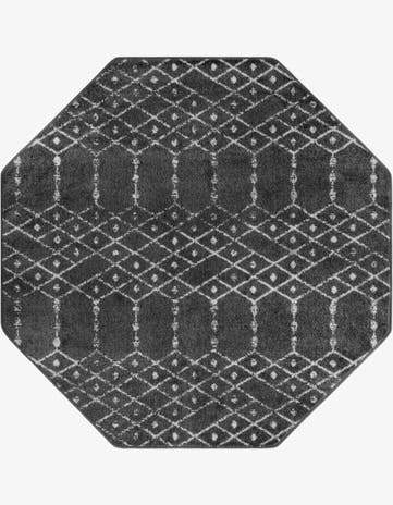 Charcoal Gray Paxon Trellis Octagon Rug