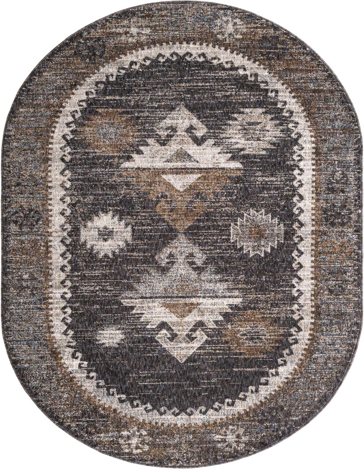 5' 3 x 8' Eco Southwestern Oval Rug