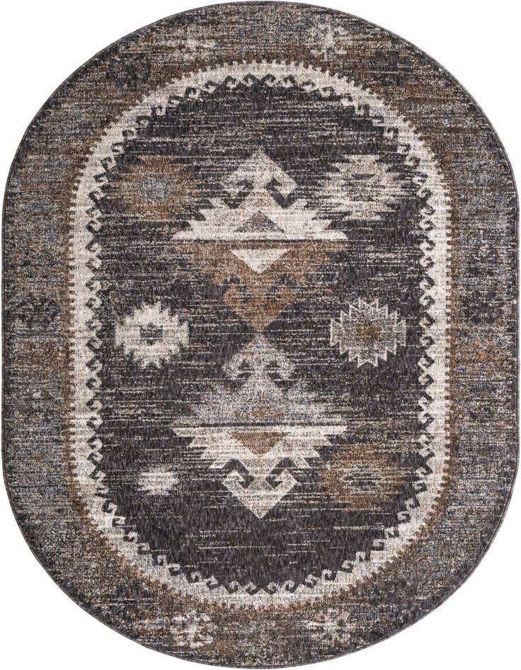 Detail image of 5' 3 x 8' Eco Southwestern Oval Rug