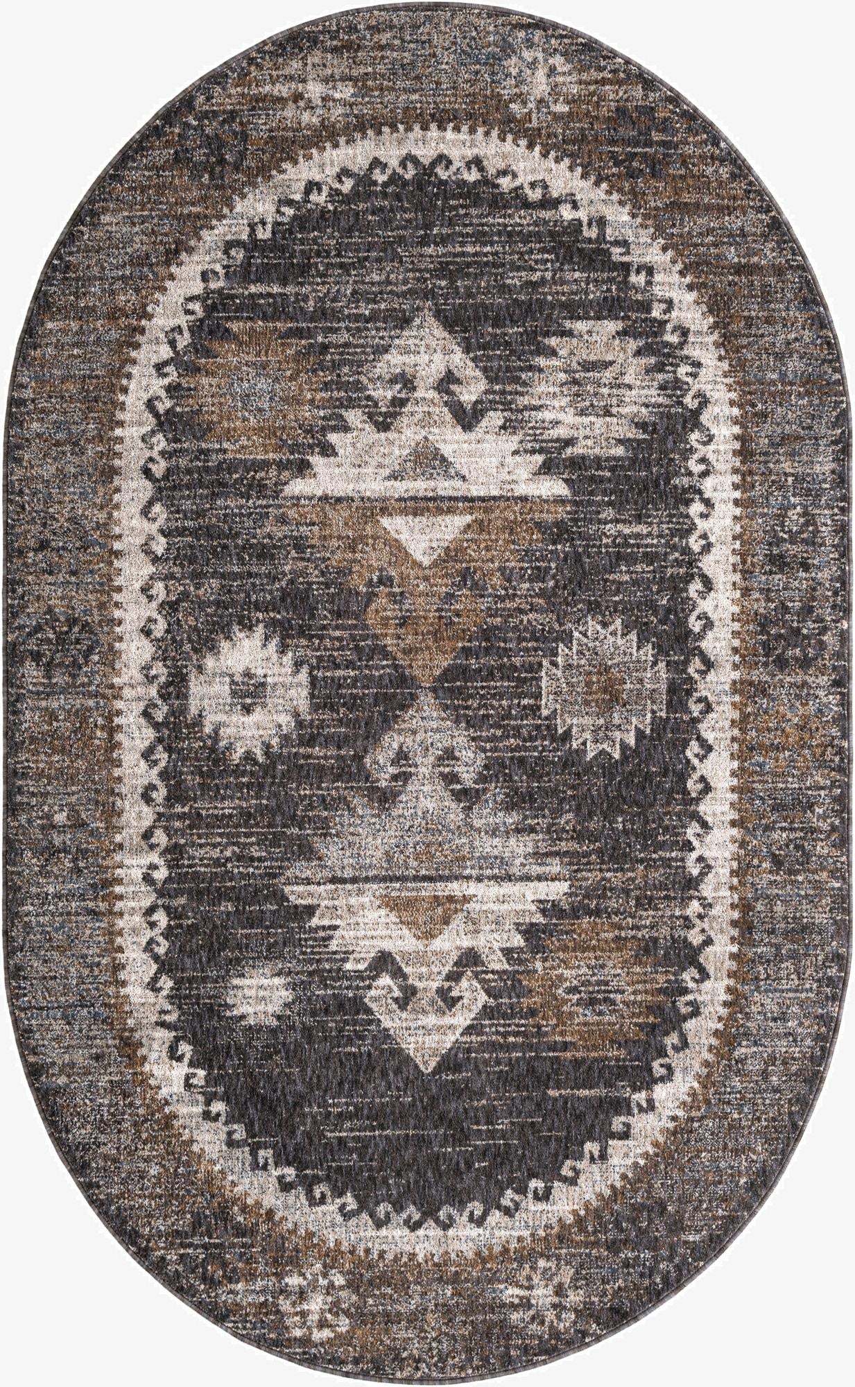 Primary image 5' 3 x 8' Eco Southwestern Oval Rug