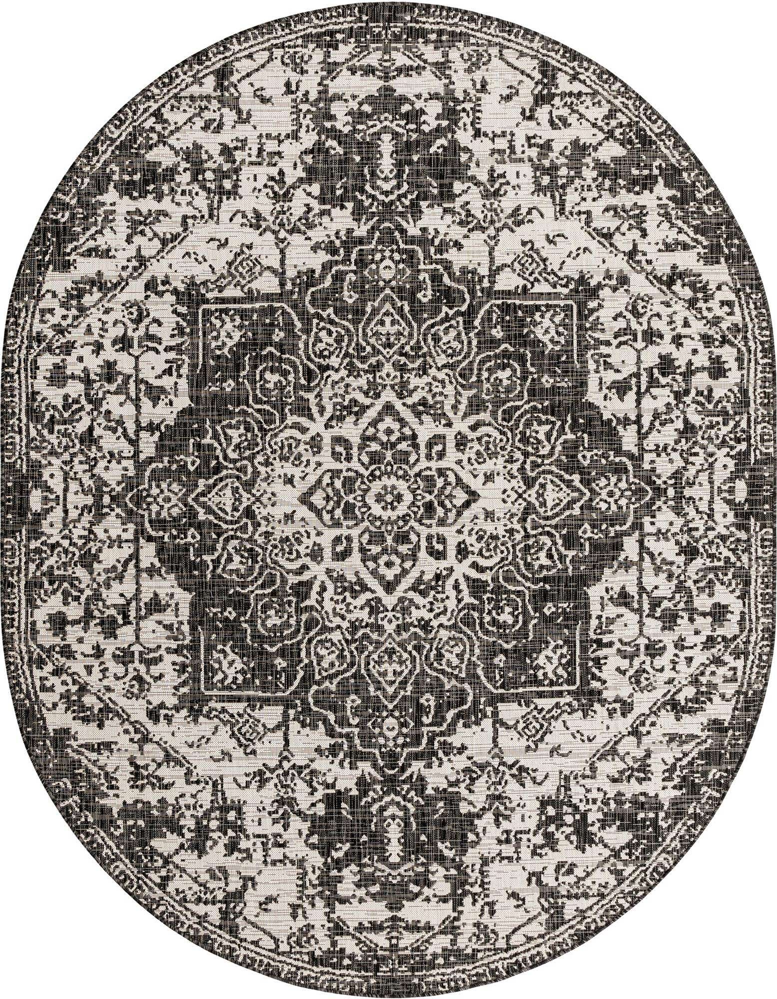 7' 10 x 10' Easy-Clean Jill Zarin Dubai Indoor / Outdoor Oval Rug