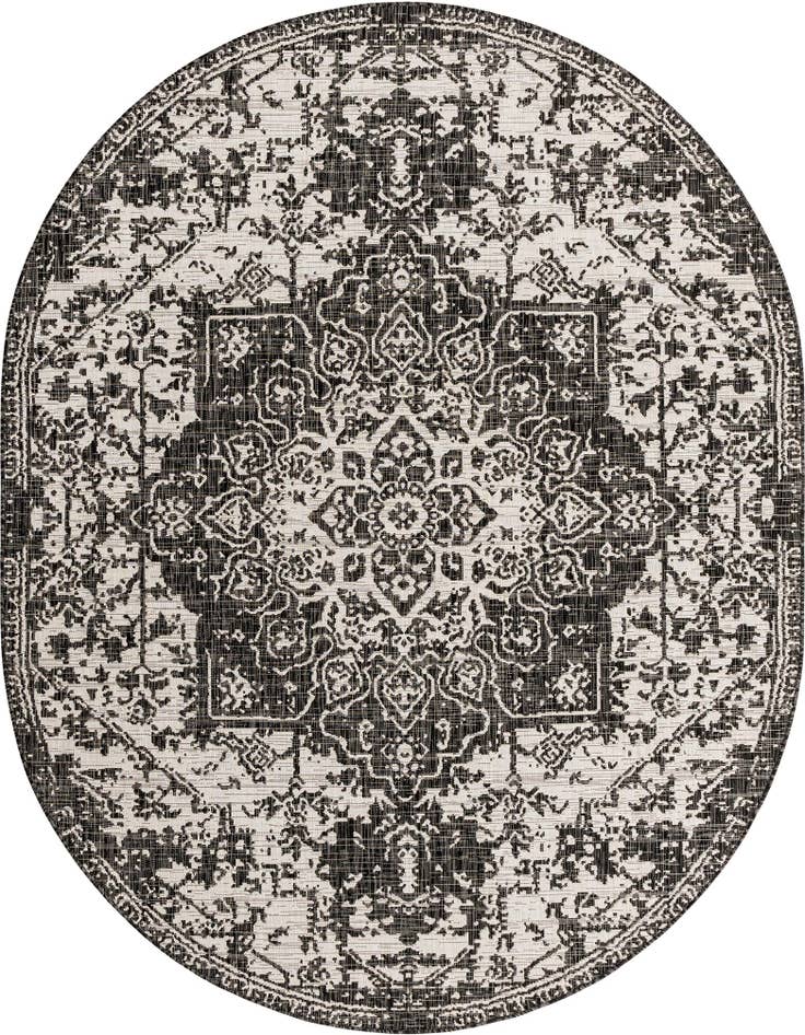 Detail image of 7' 10 x 10' Easy-Clean Jill Zarin Dubai Indoor / Outdoor Oval Rug