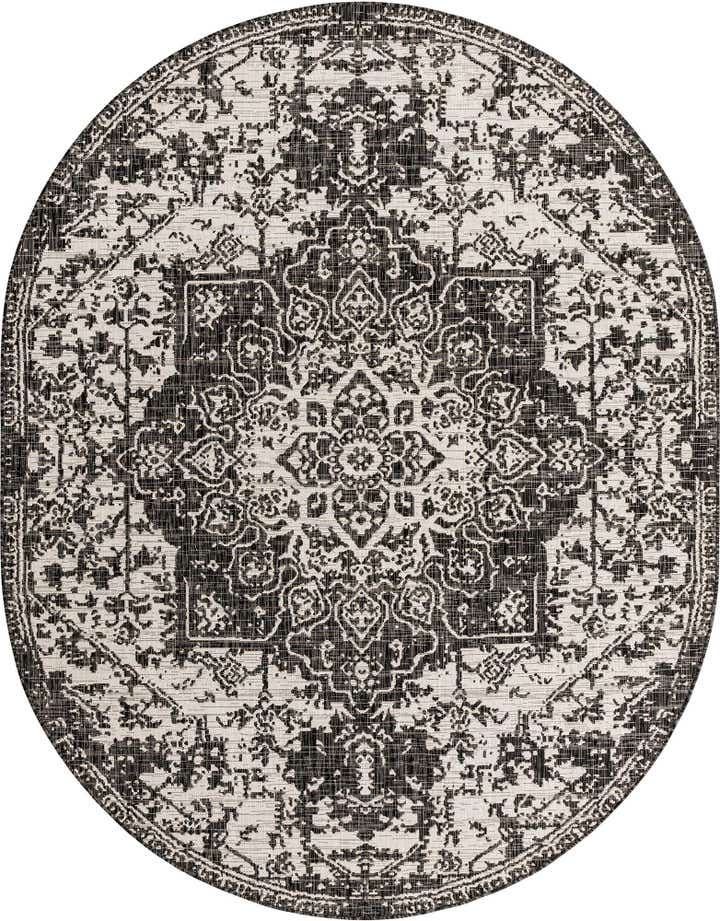 7' 10 x 10' Easy-Clean Jill Zarin Dubai Indoor / Outdoor Oval Rug