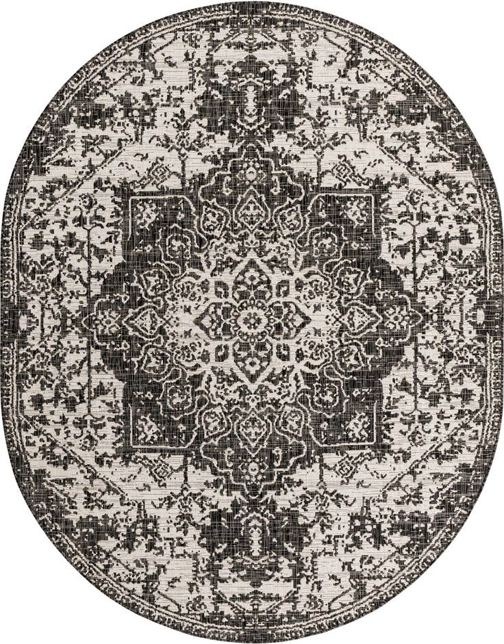 Detail image of 7' 10 x 10' Easy-Clean Jill Zarin Dubai Indoor / Outdoor Oval Rug