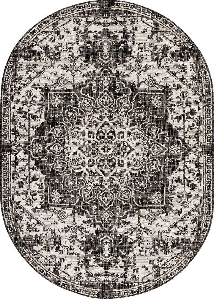 5' 3 x 8' Easy-Clean Jill Zarin Dubai Indoor / Outdoor Oval Rug
