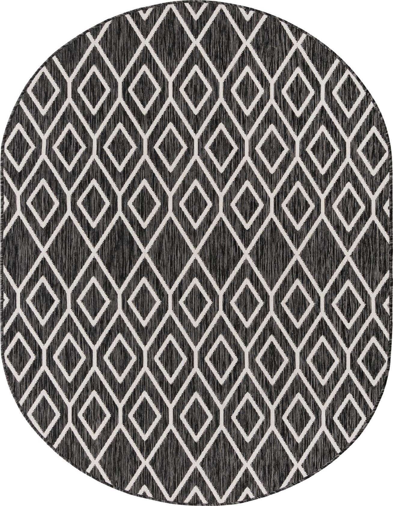 5' 3 x 8' Easy-Clean Jill Zarin Turks and Caicos Indoor / Outdoor Oval Rug