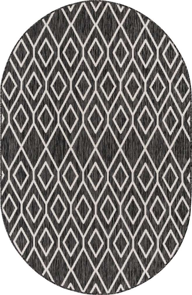 5' 3 x 8' Easy-Clean Jill Zarin Turks and Caicos Indoor / Outdoor Oval Rug