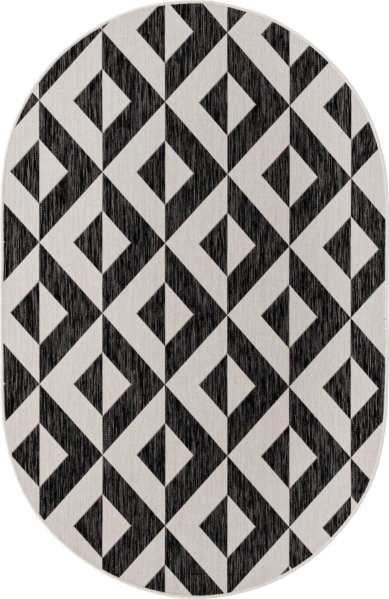 5' 3 x 8' Easy-Clean Jill Zarin Napa Indoor / Outdoor Oval Rug