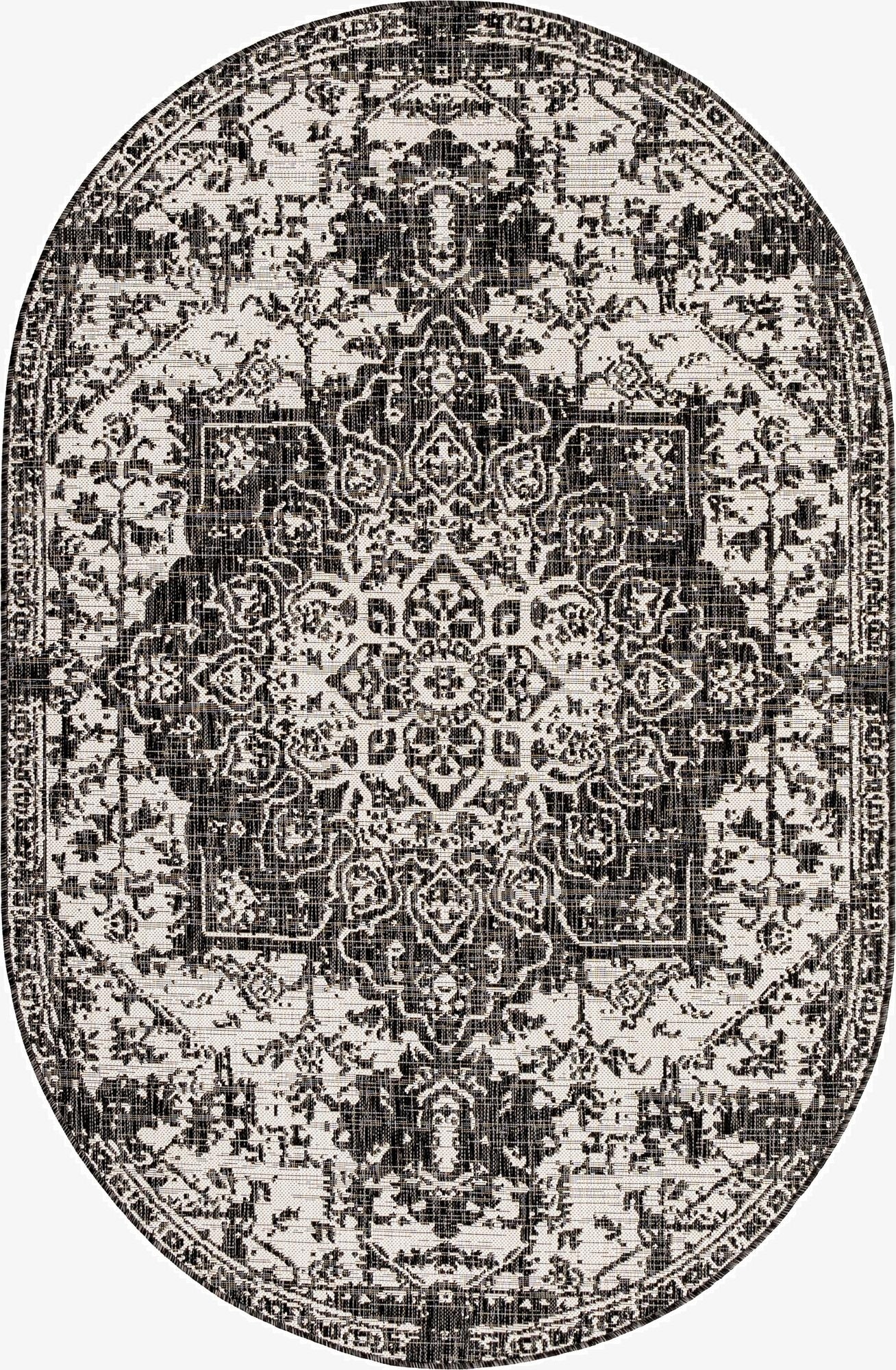 Primary image 5' 3 x 8'  Washable Jill Zarin Dubai Indoor / Outdoor Oval Rug