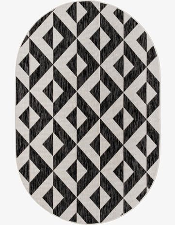 5' 3 x 8' Easy-Clean Jill Zarin Napa Indoor / Outdoor Oval Rug