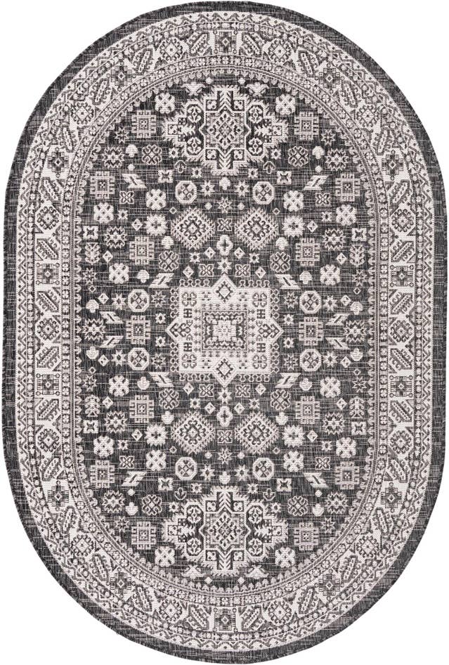 Detail image of 5' 3 x 8' Easy-Clean Aztec Indoor / Outdoor Oval Rug