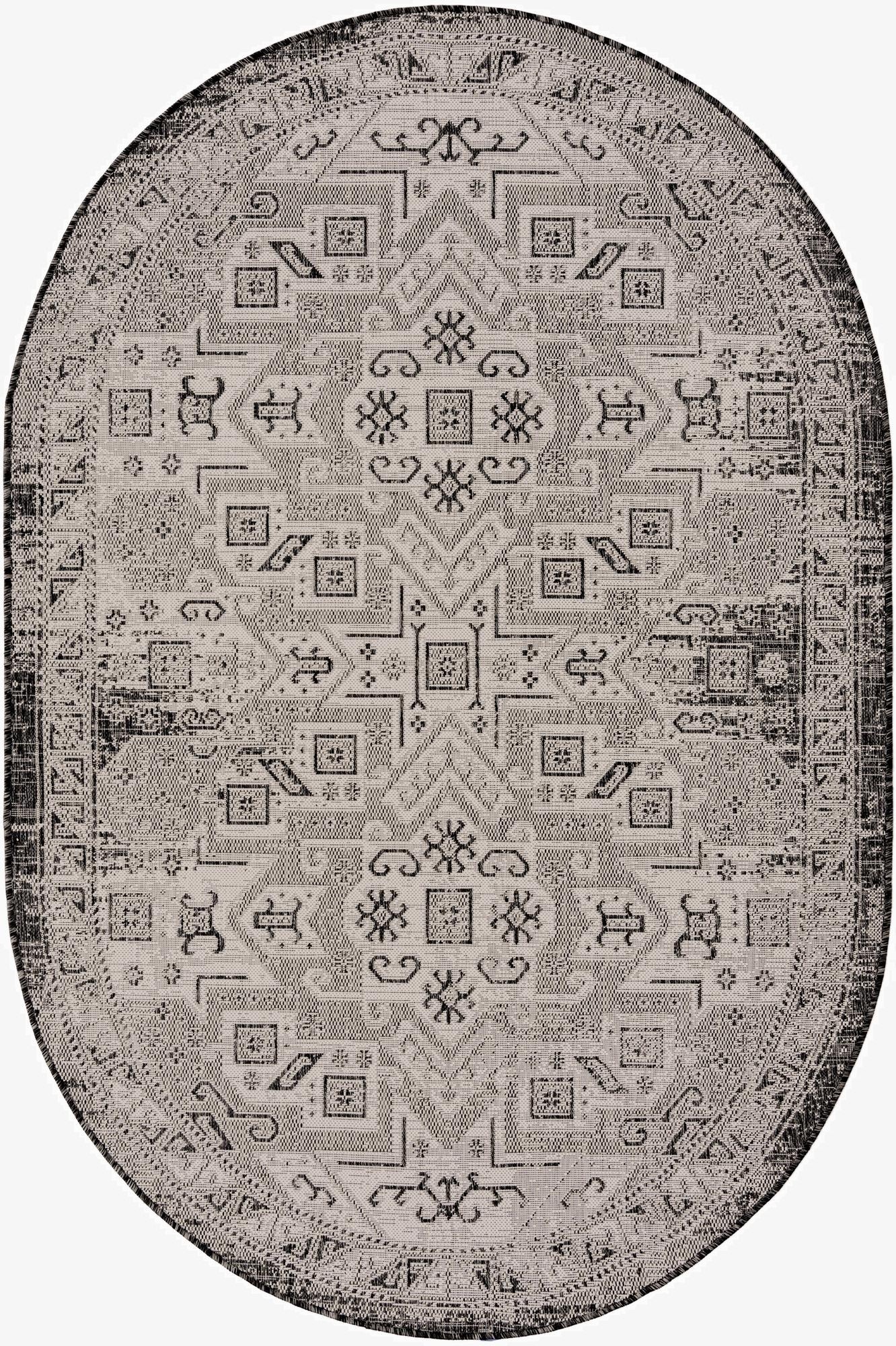 160cm x 245cm  Washable Aztec Indoor / Outdoor Óvalo Alfombra