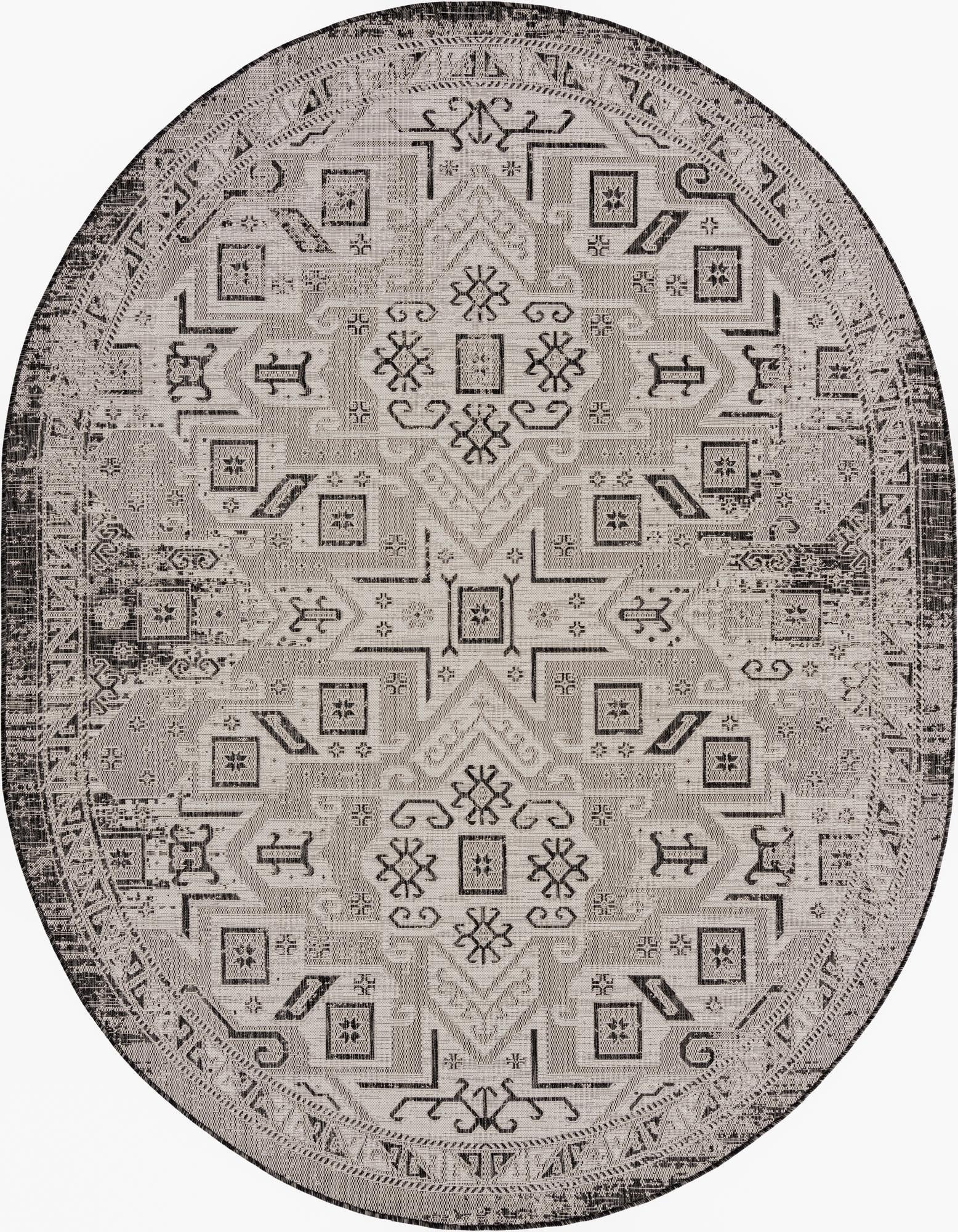 240cm x 305cm  Washable Aztec Indoor / Outdoor Óvalo Alfombra