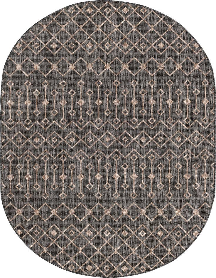 Detail image of 5' 3 x 8' Easy-Clean Lattice Indoor / Outdoor Oval Rug