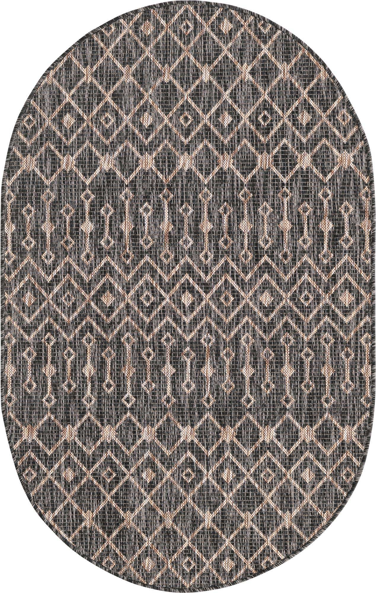 3' x 5' 3 Easy-Clean Lattice Indoor / Outdoor Oval Rug