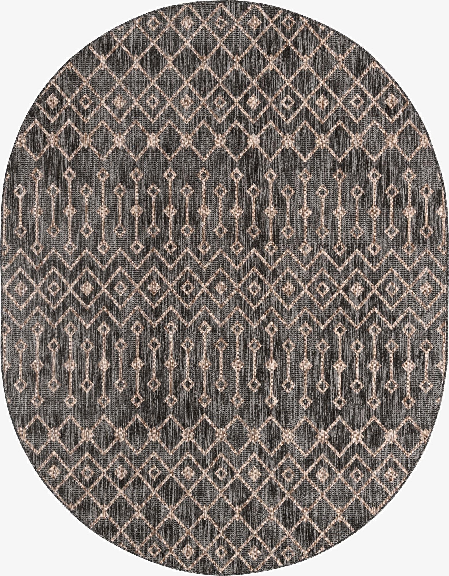 7' 10 x 10' Washable Lattice Indoor / Outdoor Oval Rug