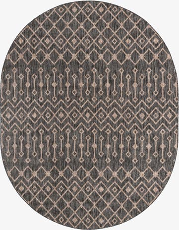 7' 10 x 10' Easy-Clean Lattice Indoor / Outdoor Oval Rug