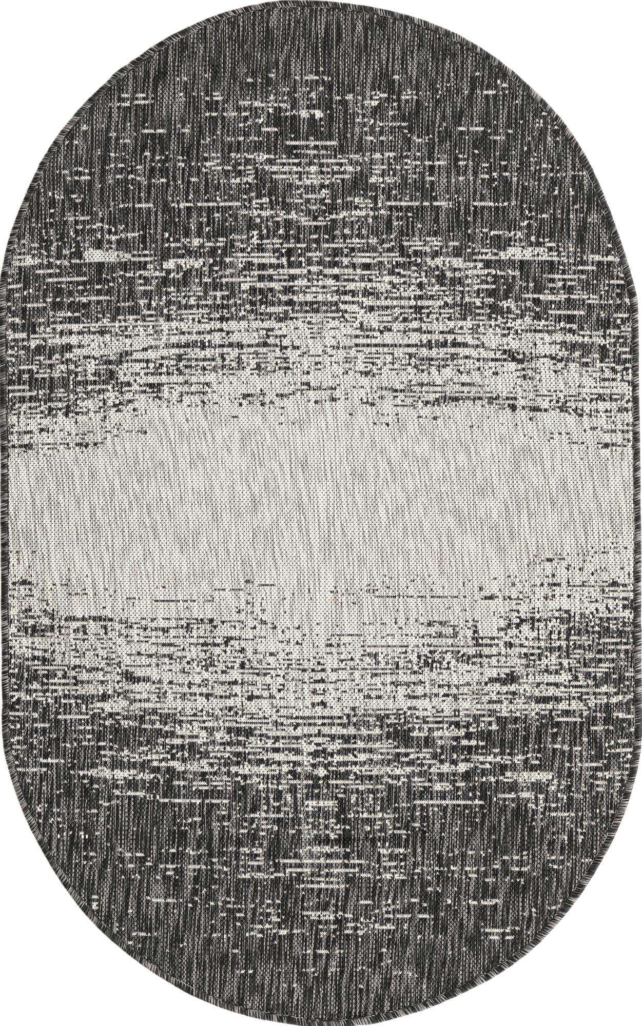 3' x 5' 3 Easy-Clean Modern Indoor / Outdoor Oval Rug