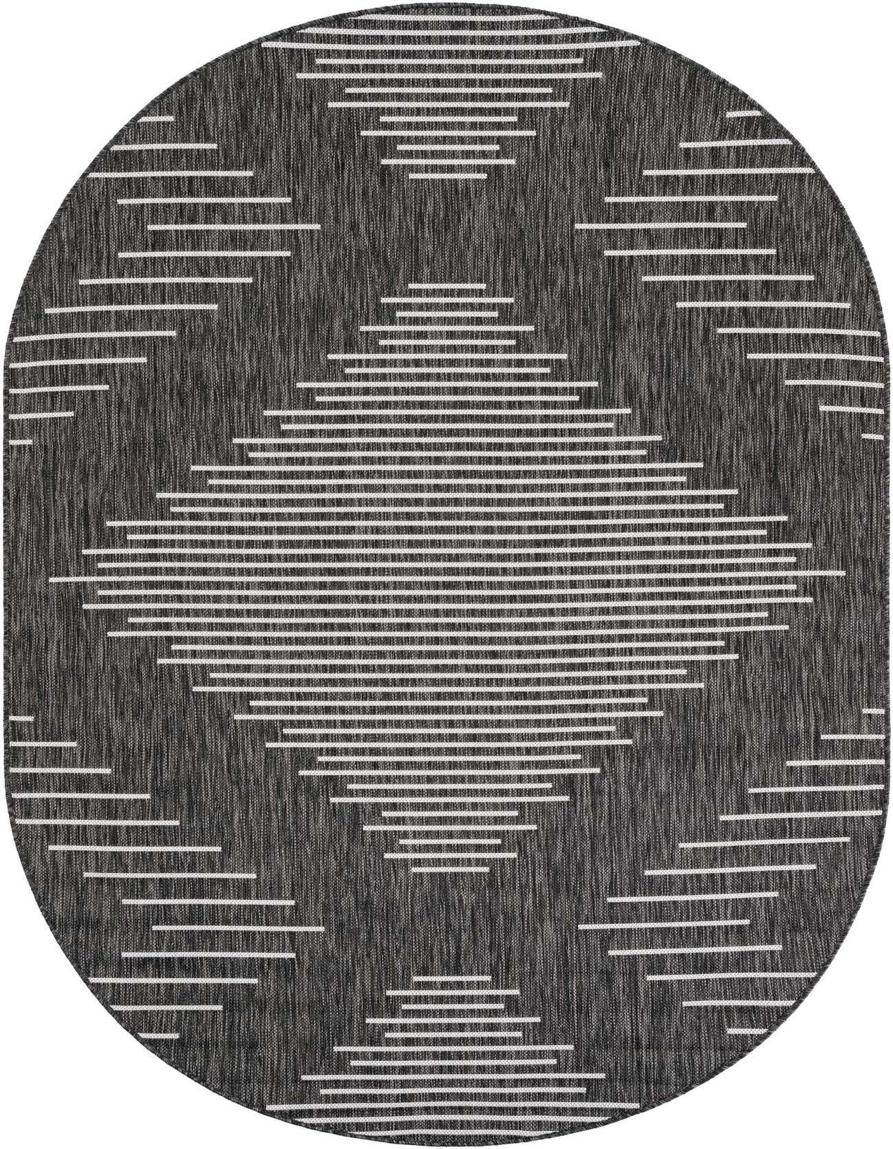 5' 3 x 8' Easy-Clean Modern Indoor / Outdoor Oval Rug