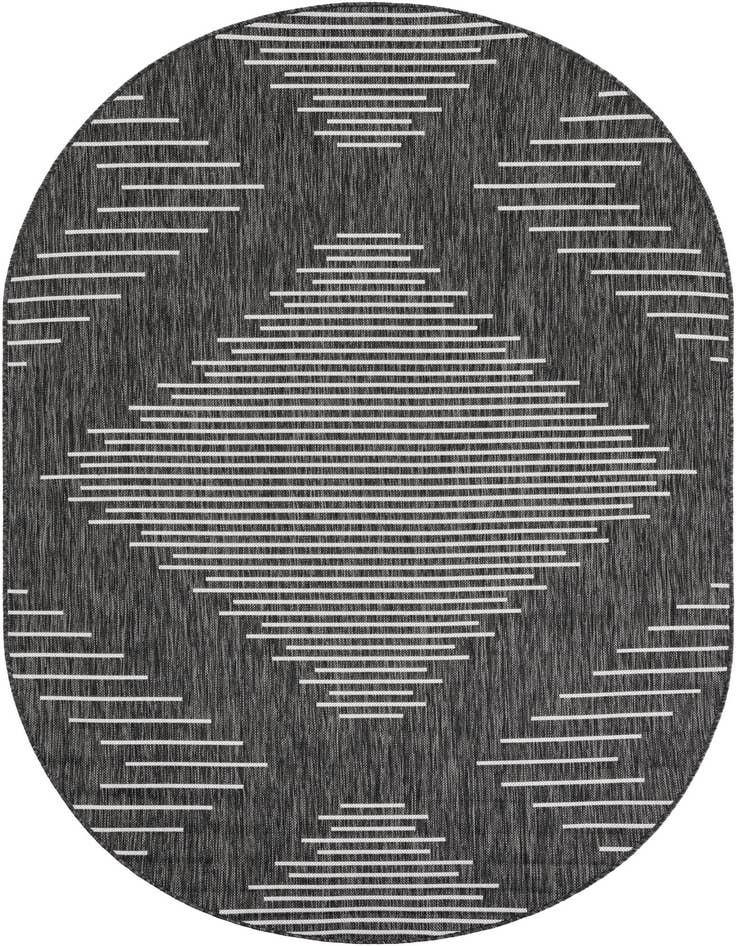Detail image of 5' 3 x 8' Easy-Clean Modern Indoor / Outdoor Oval Rug