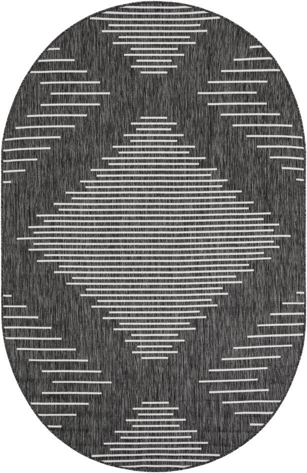 Detail image of 5' 3 x 8' Easy-Clean Modern Indoor / Outdoor Oval Rug