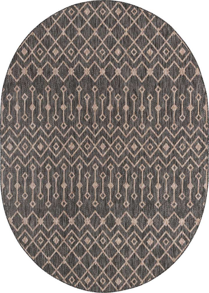 7' 10 x 10' Easy-Clean Trellis Indoor / Outdoor Oval Rug