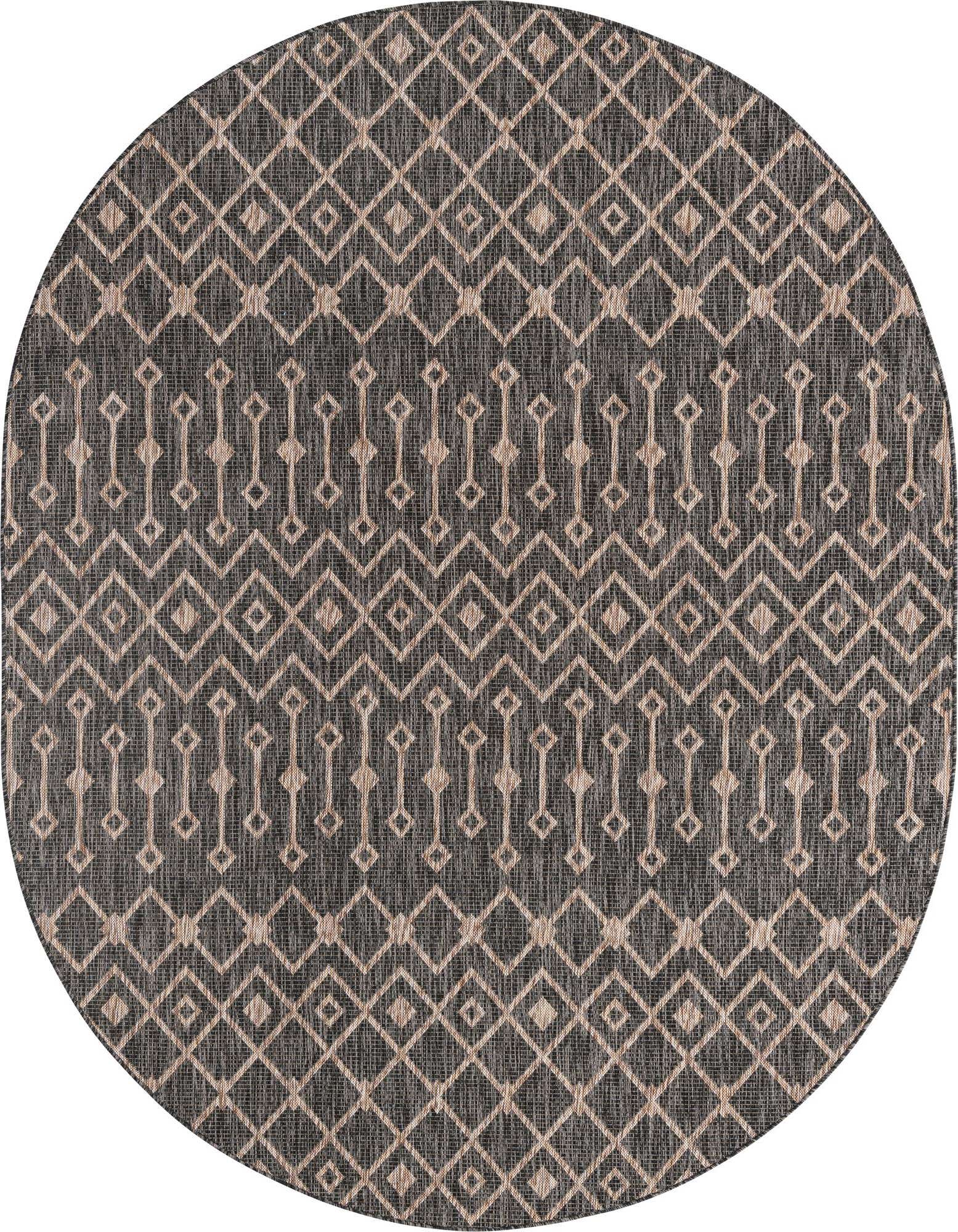 7' 10 x 10' Easy-Clean Trellis Indoor / Outdoor Oval Rug