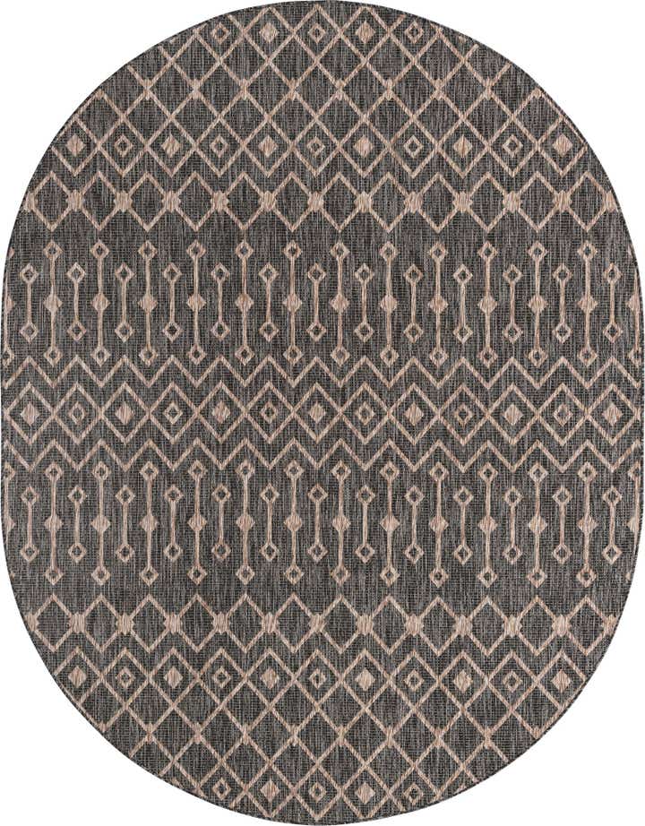 7' 10 x 10' Easy-Clean Trellis Indoor / Outdoor Oval Rug