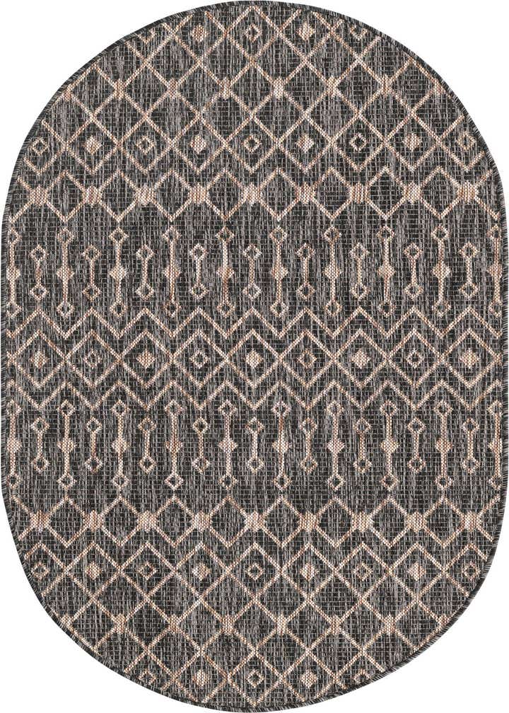 3' x 5' 3 Easy-Clean Trellis Indoor / Outdoor Oval Rug