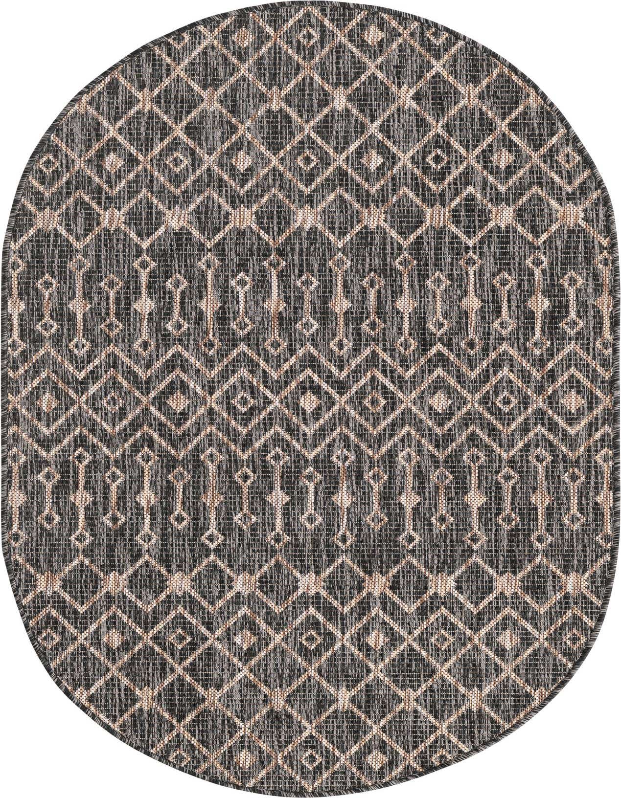 3' x 5' 3 Easy-Clean Trellis Indoor / Outdoor Oval Rug
