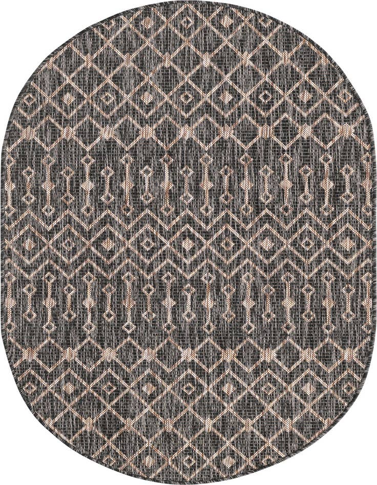 Detail image of 3' x 5' 3 Easy-Clean Trellis Indoor / Outdoor Oval Rug