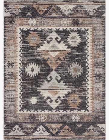 Charcoal Gray Eco Southwestern Rug