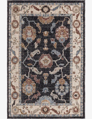 Charcoal Gray Eco Traditional Rug