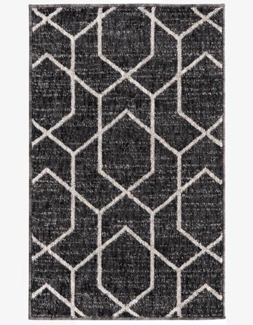 Charcoal Gray Eco Trellis Rug
