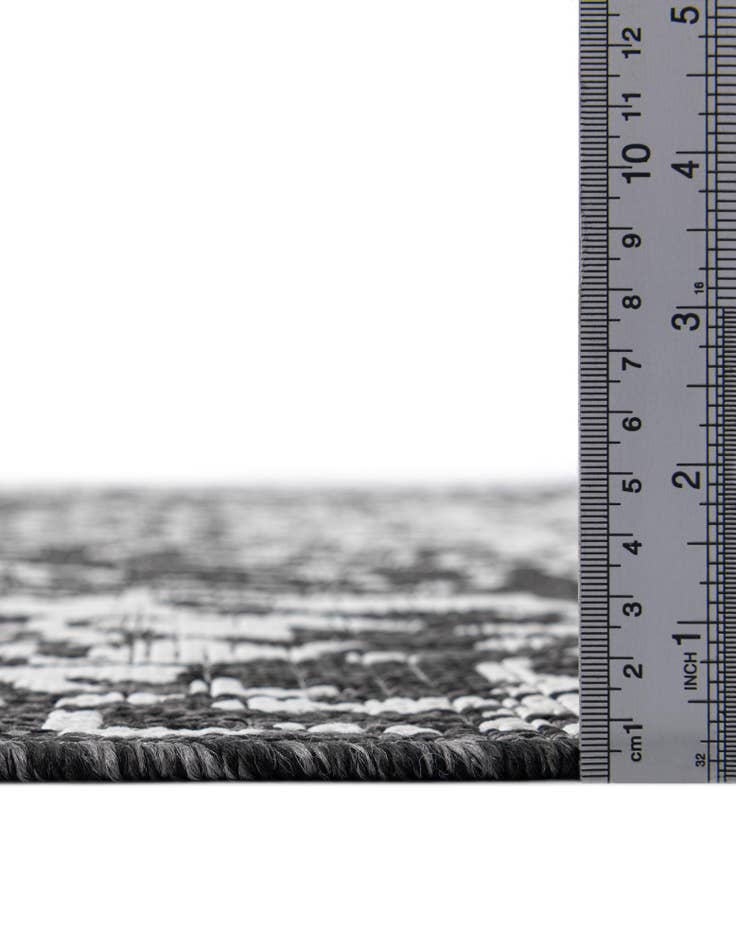 Detail image of Custom Charcoal Gray Easy-Clean Jill Zarin Indoor / Outdoor Rug