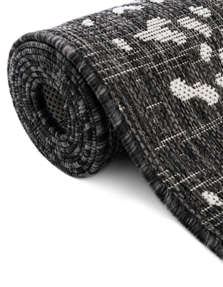 Detail image of Custom Charcoal Gray Easy-Clean Jill Zarin Indoor / Outdoor Rug