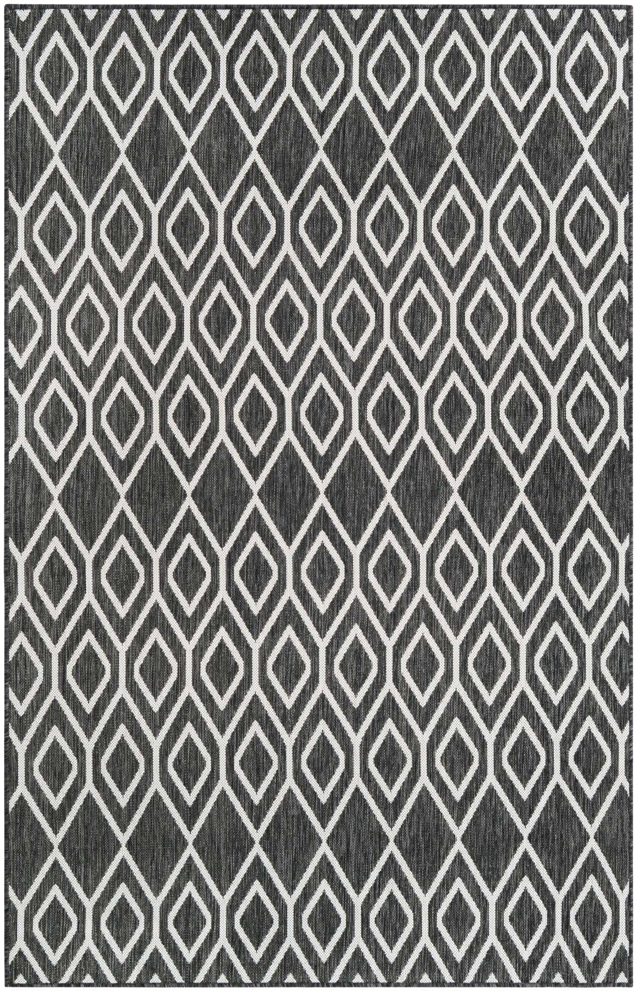 Custom Charcoal Gray Easy-Clean Jill Zarin Indoor / Outdoor Rug
