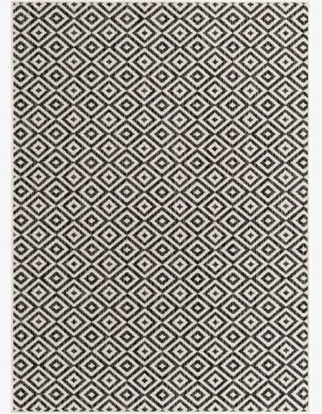 Charcoal Gray Easy-Clean Jill Zarin Costa Rica Indoor / Outdoor Rug