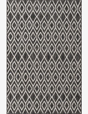 Charcoal Gray Easy-Clean Jill Zarin Turks and Caicos Indoor / Outdoor Rug