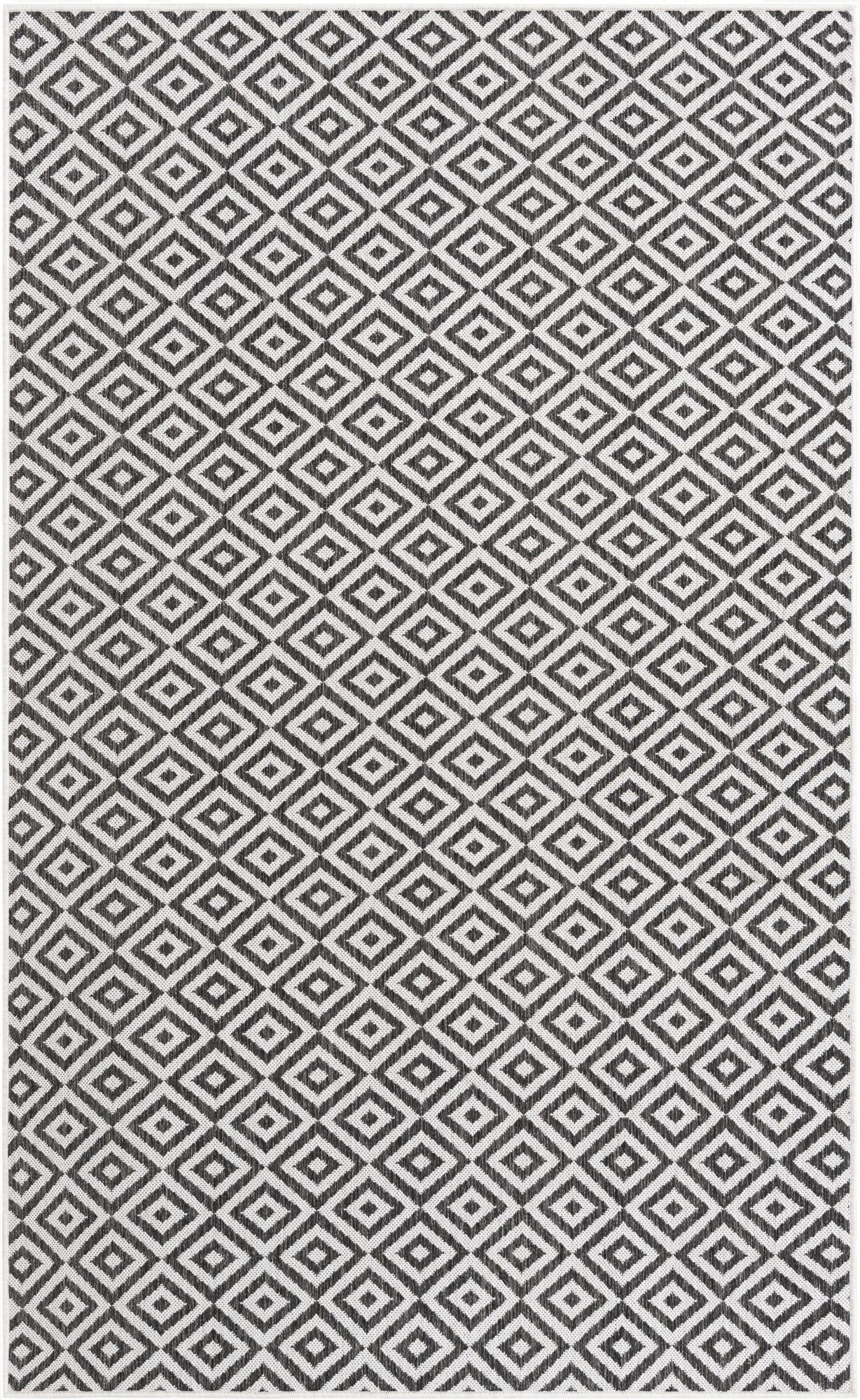 Custom Charcoal Gray  Washable Jill Zarin Indoor / Outdoor Rug