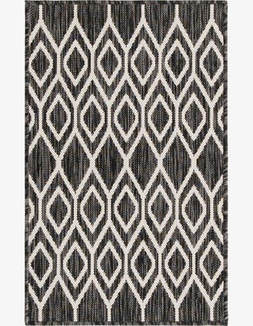 Charcoal Gray Easy-Clean Jill Zarin Turks and Caicos Indoor / Outdoor Rug