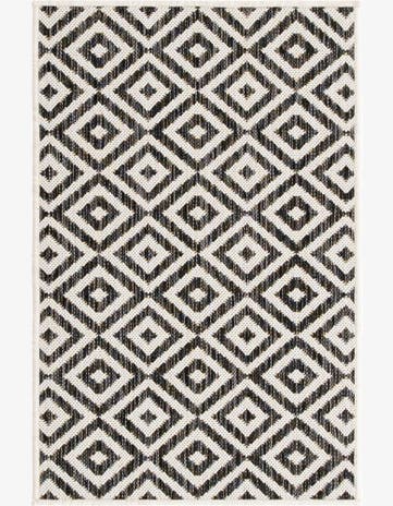 Charcoal Gray Easy-Clean Jill Zarin Costa Rica Indoor / Outdoor Rug