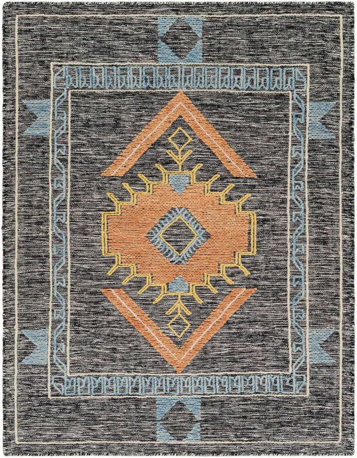 Detail image of 4' 1 x 6' 1 Hand Woven Kilim Wool Rug