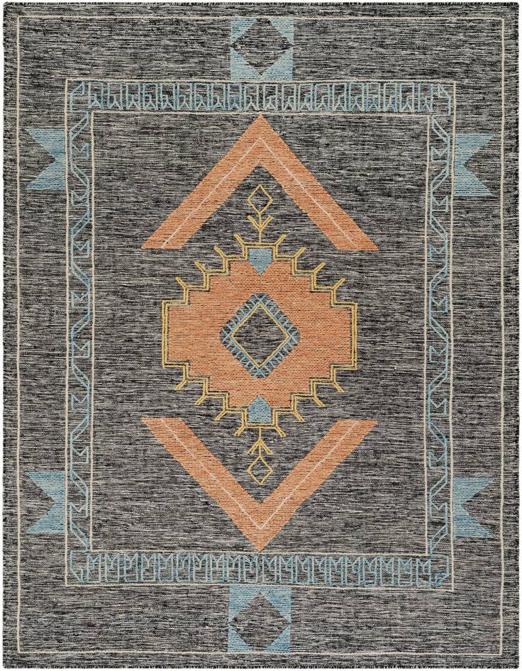 Detail image of 6' 1 x 9' Hand Woven Kilim Wool Rug