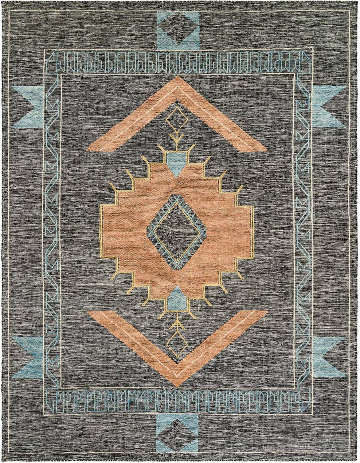 Detail image of 9' x 12' Hand Woven Kilim Wool Rug