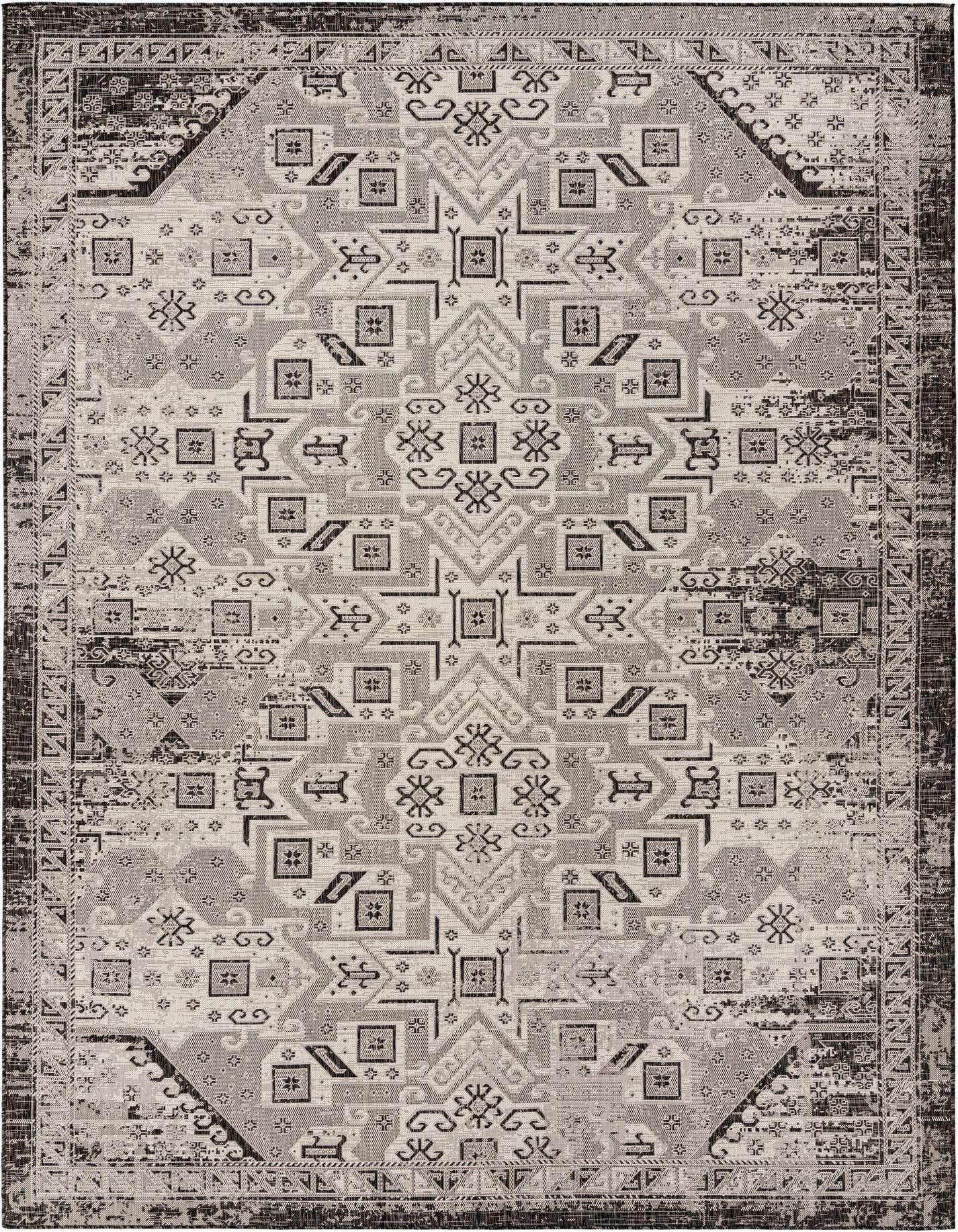 10' x 14' Easy-Clean Aztec Indoor / Outdoor Rug